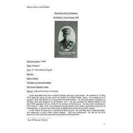Mulholland, Victor Horace