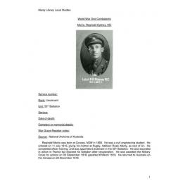 Morris, Reginald Sydney