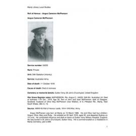 McPherson, Angus Cameron