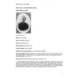 Hawke, Watkin Williams