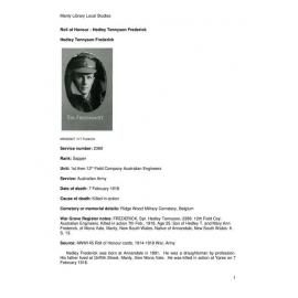 Frederick, Hedley Tennyson