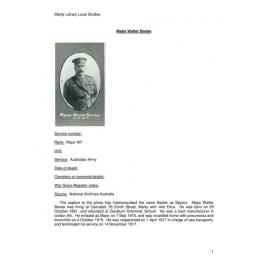 Baxter, Major Walter