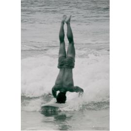 Handstand while surfing