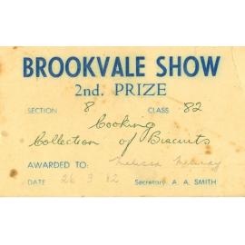 2nd Prize Brookvale Show 1982