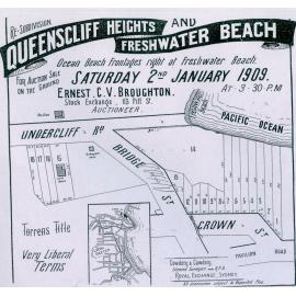 Queenslcliff Heights and Freshwater Beach subdivision 1909