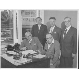 Group portrait of senior staff of Hayman & Ellis Limited, North Manly