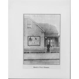 Manly's first Chemist, Charles Eastes, outside his premises in Sydney Road, Manly, N.S.W.