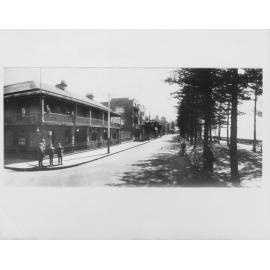 View along North Steyne showing the Hotel Steyne, Manly, c1919