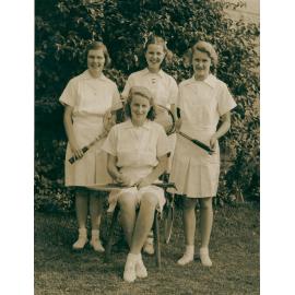 Group portrait of the tennis team at Manly Grammar School, Manly, mid 1930s