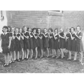 School photo of students at Brighton College, Manly, c1940s