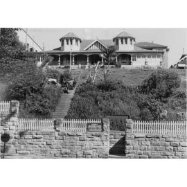 Manly Grammar School entrance, showing students, Manly, c1926 to c1942