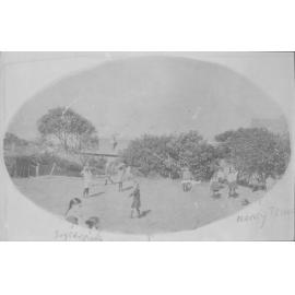 Children playing in a yard at an unidentified location, c1940s
