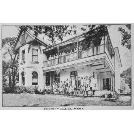Group portrait of students and teachers at Brighton College, The Crescent, Fairlight, c1930s