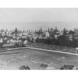 Elevated view northeast from Dalley's Castle, Manly, c1910