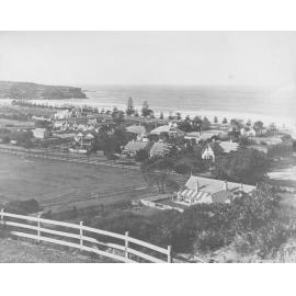 Manly Beach from Kangaroo Hill, with the National School in the fore, Manly, c1900