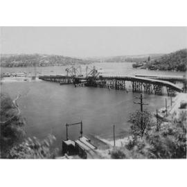 View facing southwest across The Spit, of the 1924 Spit Bridge, Seaforth, c1920s