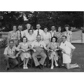 Group portrait of committee members of the Manly Lawn Tennis Club, c1947