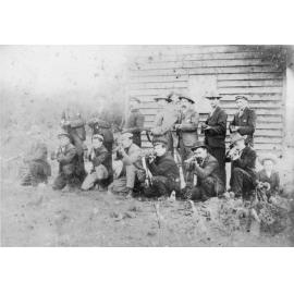 Group portrait of 15 non military riflemen, early 1900s