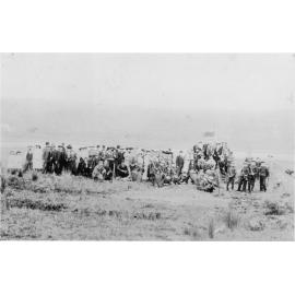 Group portrait of members and guests of the Manly Rifle Club, Curl Curl Lagoon, on their opening day December 16, 1905