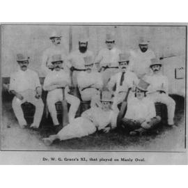 Dr W.G. Grace's Cricket Eleven that played on Manly Oval, c1873-1874