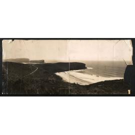 Panoramic view facing north, over Bilgola Beach to Avalon Beach and Bangalley Head, Bilgola, c1915