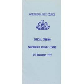 Warringah Aquatic Centre official opening 1979