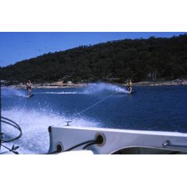 Water skiing on Manly Dam