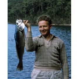 Ron Pilgrim with jewfish, MCCarrs Creek West