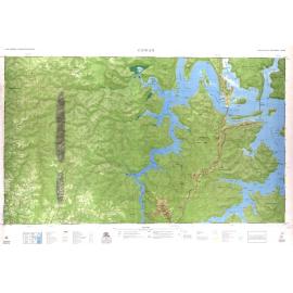 Orthophoto map of Cowan and northern perimeter of Ku-ring-gai National Park