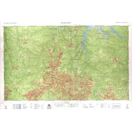 Orthophoto map of Hornsby, Duffys Forest, Ku-ring-gai Chase National Park and Oxford Falls