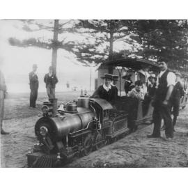 Miniature railway which ran along the beachfront promenade, Manly, c1906