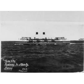 Manly ferry 'Dee Why' crossing Sydney Harbour, Sydney, c1930s