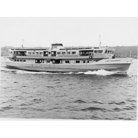 Ferry 'Lady Wakehurst' off Middle Head, Sydney, c1980s