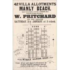 42 Villa Allotments, Manly, 31 January c1900: Subdivision Plan