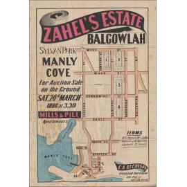 Zahel's Estate, Balgowlah, 20 March 1886: Subdivision Plan