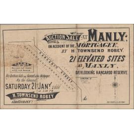 Auction Sale at Kangaroo Street, Manly, 21 January 1888: Subdivision Plan