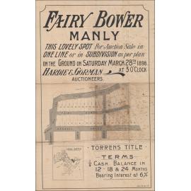 Fairy Bower, Manly, 28 March 1896: Subdivision Plan