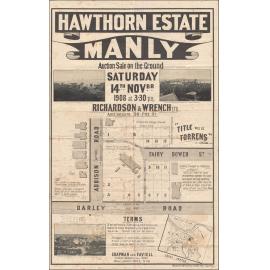 Hawthorn Estate, Manly, 14 November 1908: Subdivision Plan