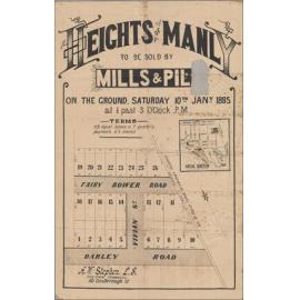 Heights of Manly, Manly, 10 January 1885: Subdivision Plan