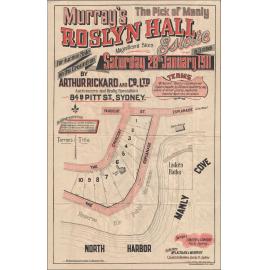 Roslyn Hall Estate, Manly, 28 January 1911: Subdivision Plan