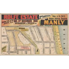 Rolfe Estate 2nd Subdivision, Manly, 1910: Subdivision Plan