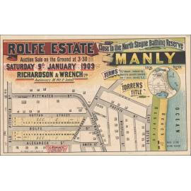 Rolfe Estate, Manly, 1909: Subdivision Plan