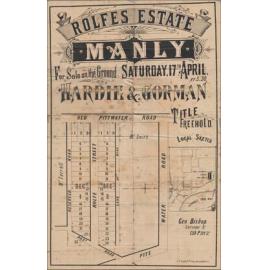 Rolfes Estate, Manly, 1908: Subdivision Plan