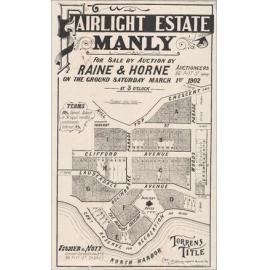 Fairlight Estate, Manly, 1902: Subdivision Plan