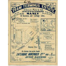 Tram Terminus Estate Brookvale 1909: Subdivision Plan