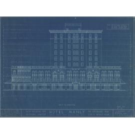 Hotel Manly technical drawing blueprints 1923, 1 of 9