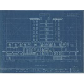 Hotel Manly technical drawing blueprints 1923, 2 of 9