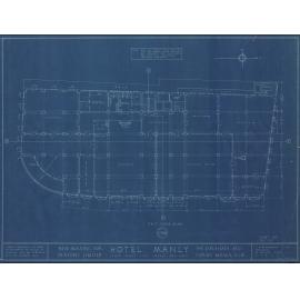 Hotel Manly technical drawing blueprints 1923, First Floor Plan, 7 of 9