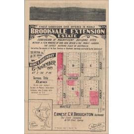 Brookvale Extension Estate, Manly, King's Birthday, 1909: Subdivision Plan