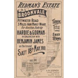 Government Subdivision Plan, Redman's Estate, Brookvale, 18 May 1901